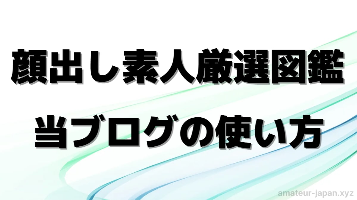 顔出し素人 ブログ 使い方