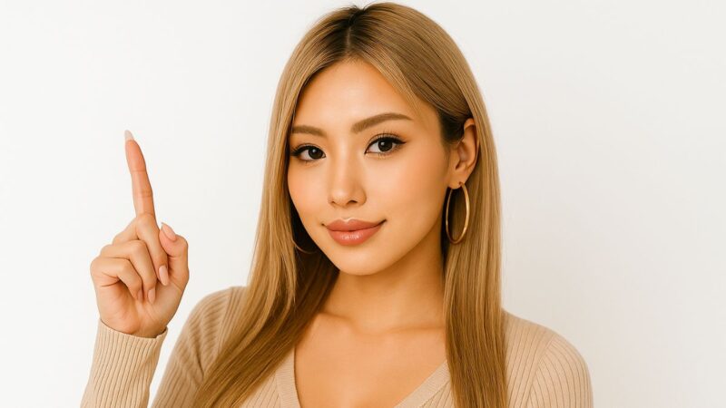 ギャル 金髪 人差し指